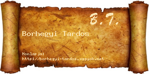Borhegyi Tardos névjegykártya